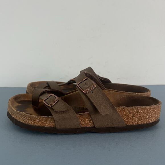 Birkenstock Mayari Mocha Brown Birkibuc Strappy Sandals - Picture 4 of 9